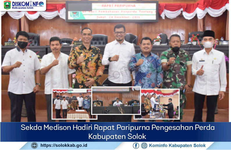 Sekda Medison Hadiri Rapat Paripurna Pengesahan Perda Kabupaten Solok 
