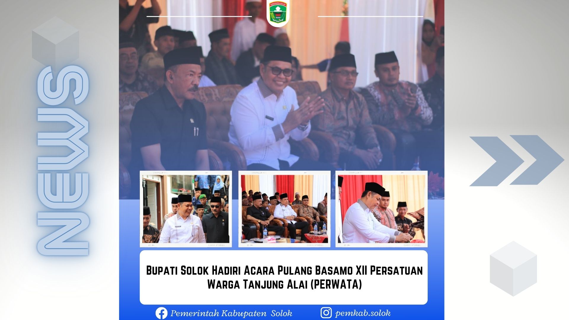 Bupati Solok Hadiri Acara Pulang Basamo XII Persatuan Warga Tanjung Alai (PERWATA)