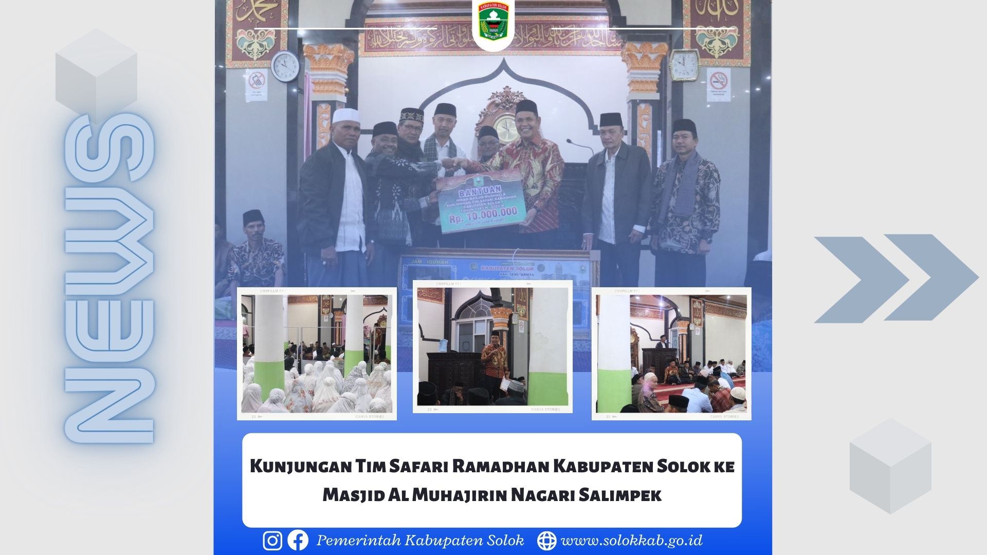 Kunjungan Tim Safari Ramadhan Kabupaten Solok ke Masjid Al Muhajirin Nagari Salimpek