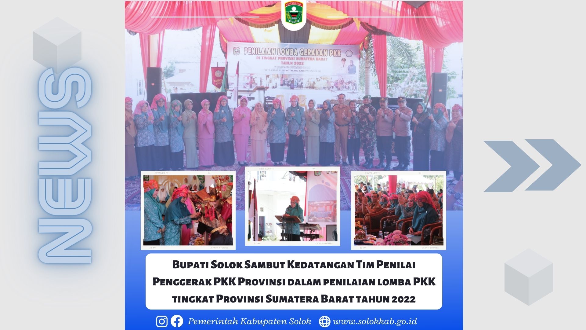 Bupati Solok Sambut Kedatangan Tim Penilai Penggerak PKK Provinsi dalam penilaian lomba PKK tingkat Provinsi Sumatera Barat tahun 2022
