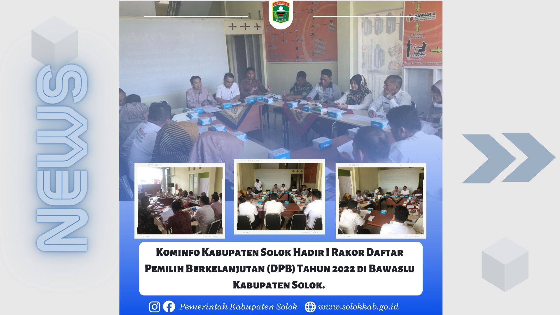 Kominfo Kabupaten Solok Hadir I Rakor Daftar Pemilih Berkelanjutan (DPB) Tahun 2022 di Bawaslu Kabupaten Solok. 