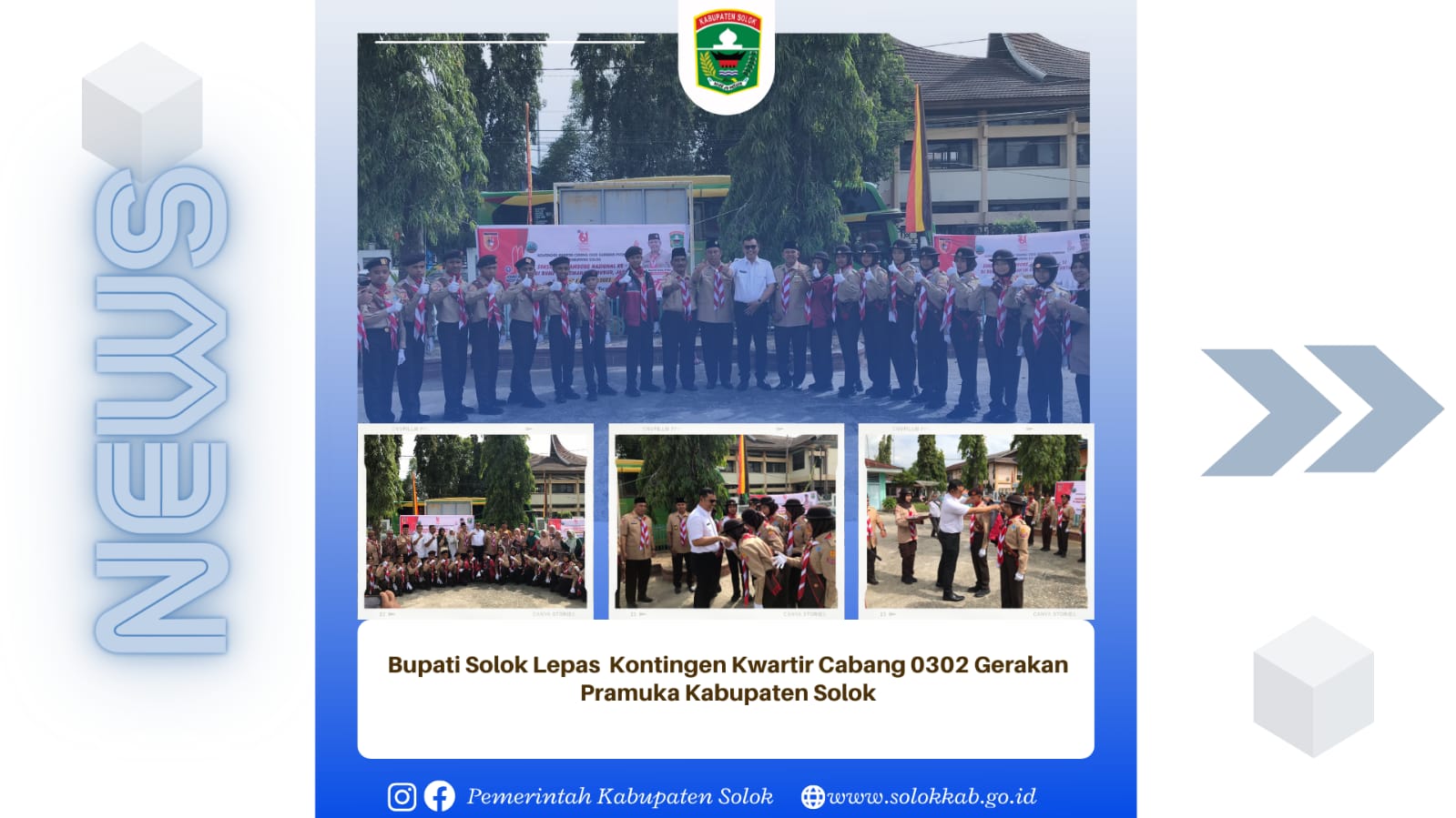 Bupati Solok lepas Kontingen Kwartir Cabang 0302 Gerakan Pramuka Kabupaten Solok. 