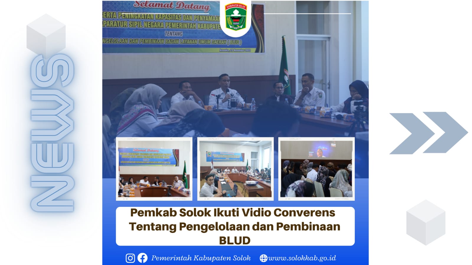 Pemkab Solok Ikuti Vidkon peningkatan Kapasitas dan Penyamaan Persepsi tentang Badan Layanan Umum Daerah (BLUD). 