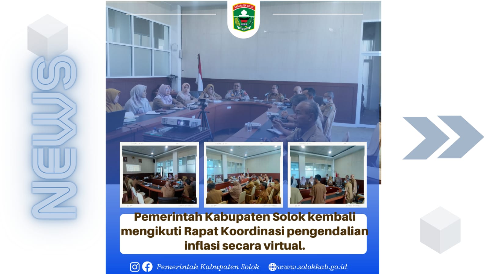 Pemerintah Kabupaten Solok kembali mengikuti Rapat Koordinasi pengendalian inflasi secara virtual.
