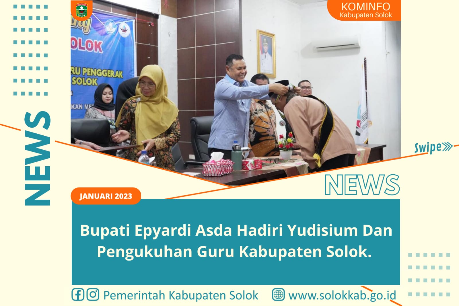 Bupati Epyardi Asda Hadiri Yudisium Dan Pengukuhan Guru Penggerak Kabupaten Solok. 
