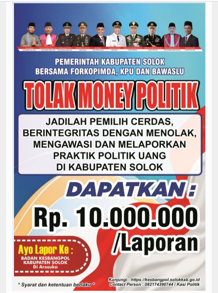 Tolak Money Politik Berhadiah 10 juta di Kabupaten Solok